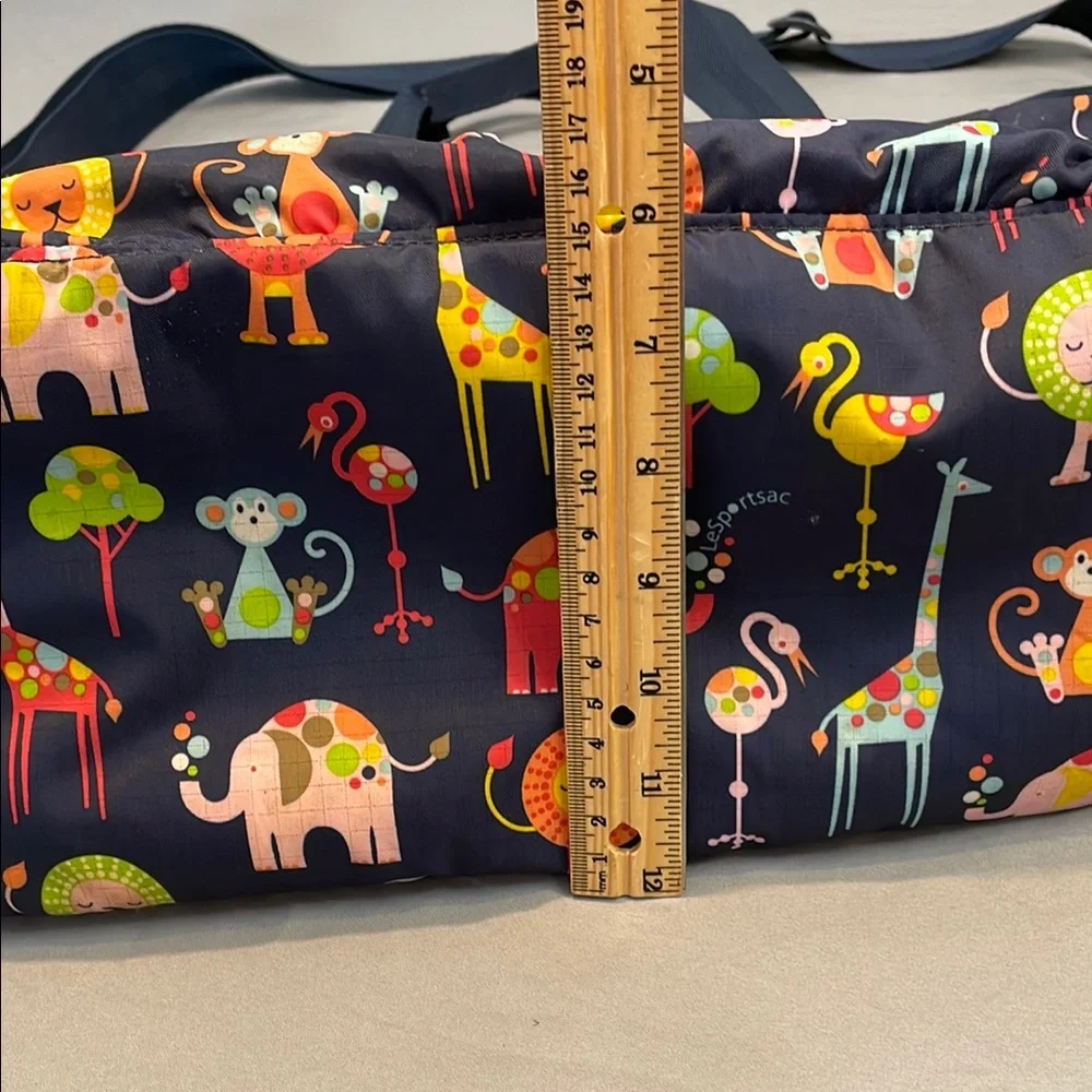 LeSportsac Ryan Diaper Bag Colorful Zoo Cute Animal Tote Baby Changing Pad Navy